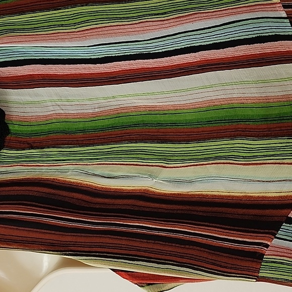 Sue Wong Vintage 100% Silk Forest Fairy  Multicolor Floral Striped Dress Sz 12 - Picture 12 of 16